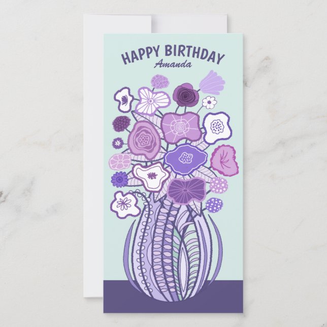Fun cheerful flower bouquet CC0885 Birthday card (Front)
