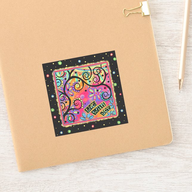 Fun Cheerful Live With Joy Colourful (Notebook)