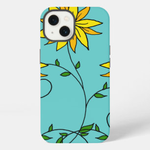 Fun Cheerful Yellow Flowers Doodle Art iPhone 13 Case