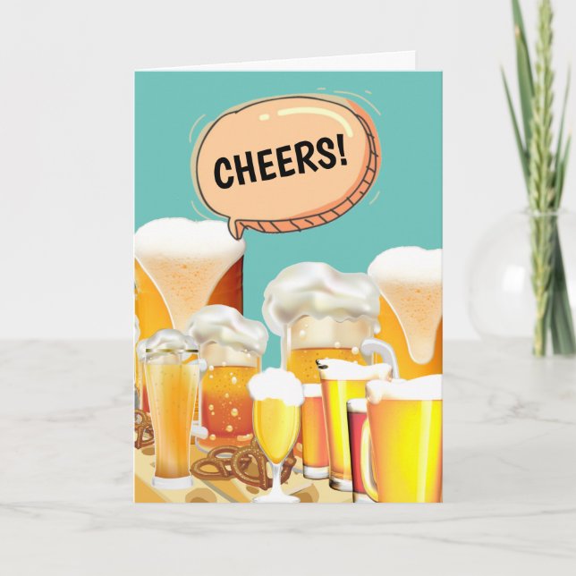 Fun cheers beer promotion from all of us card (Front)