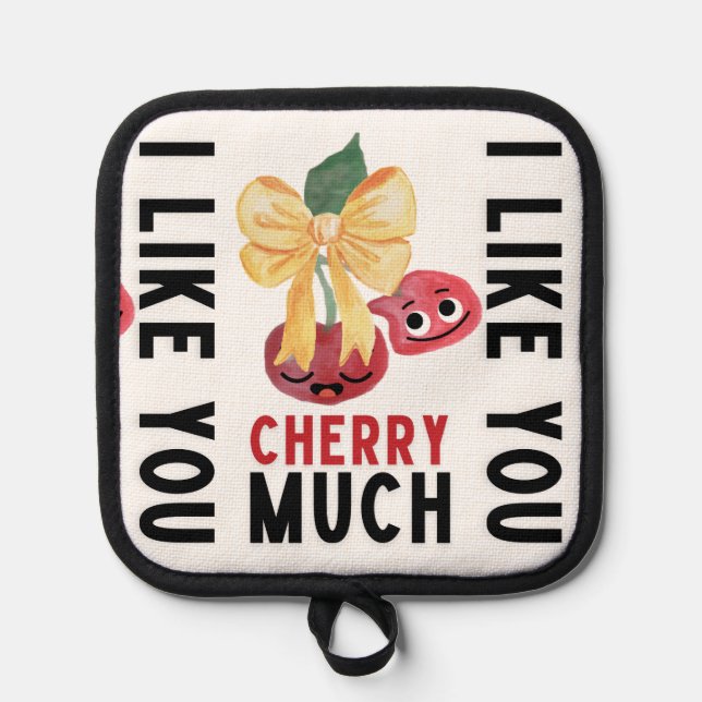 Fun Cherry Pattern Kitchen Decor - Insulated Oven  Pot Holder (Front)