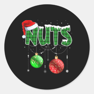 Fun Chest Nuts Christmas  Matching Couple Chestnut Classic Round Sticker