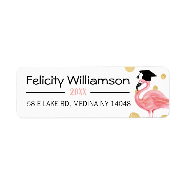 Fun Chic Cute Trendy Pink Flamingo Graduation Cap (Front)