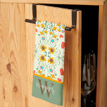 Fun Chic Floral Stylish Daisy Custom Monogram Name Kitchen Towel<br><div class="desc">Friend Chic Floral Heart Stylish Kitchen towel with Monogram Initial and Last Name. These unique kitchen towels are a perfect gift to celebrate a birthday, retirement, anniversary, housewarming party, wedding gift, etc…A fun way to celebrate any occasion. Pair it with a bottle of wine and it makes a great gift...</div>