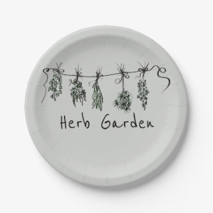 Fun chic Garden Herbs  Paper Plate