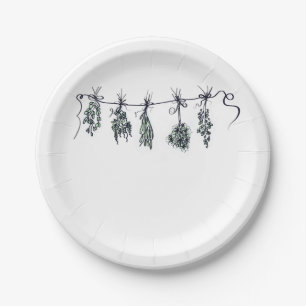 Fun chic Garden Herbs  Paper Plate