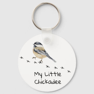 Fun Chickadee Cute little Bird Tracks  Keychain