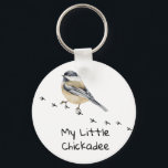 Fun Chickadee Cute little Bird Tracks  Keychain<br><div class="desc">Funny Chickadee Cute little Bird Tracks and Cute Little Chickadee Quote</div>