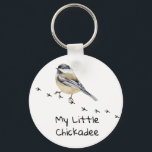Fun Chickadee Cute little Bird Tracks  Keychain<br><div class="desc">Funny Chickadee Cute little Bird Tracks and Cute Little Chickadee Quote</div>