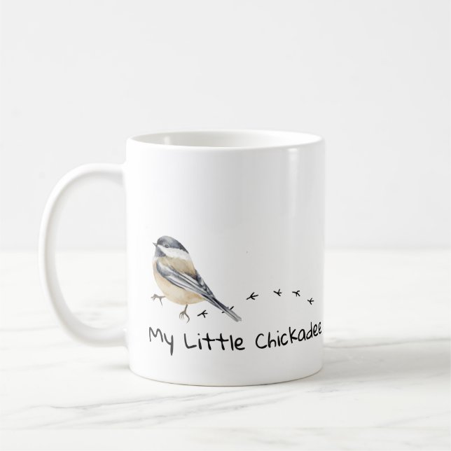 Fun Chickadee mignon petit Bird Traces Mug (Gauche)