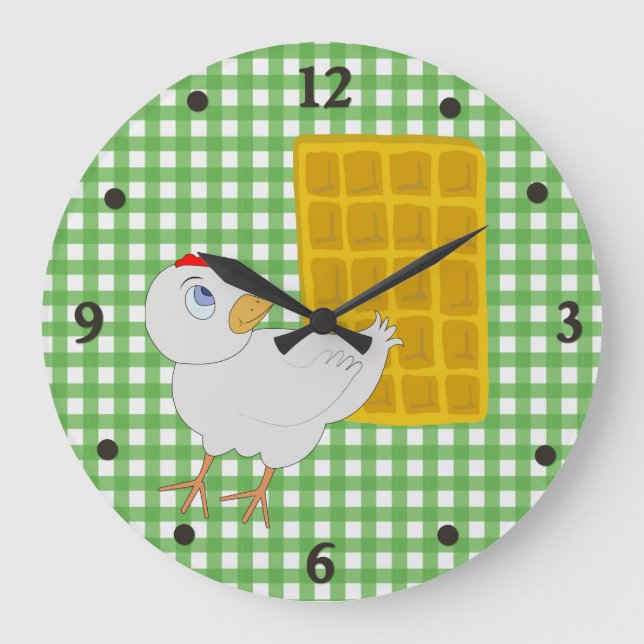 Fun Chicken and Waffle Kitchen Wall Clock (Front)