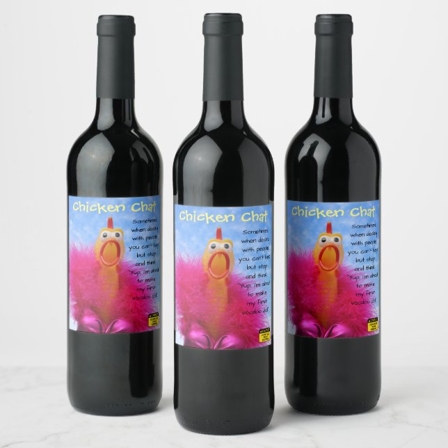 Fun Chicken Chat Wine Labels! Label (Bottles)