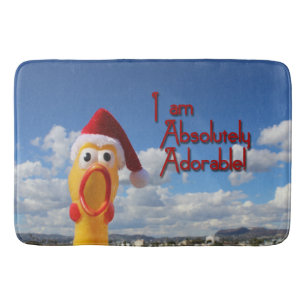 Fun Chicken Christmas Bath Mat! Mat
