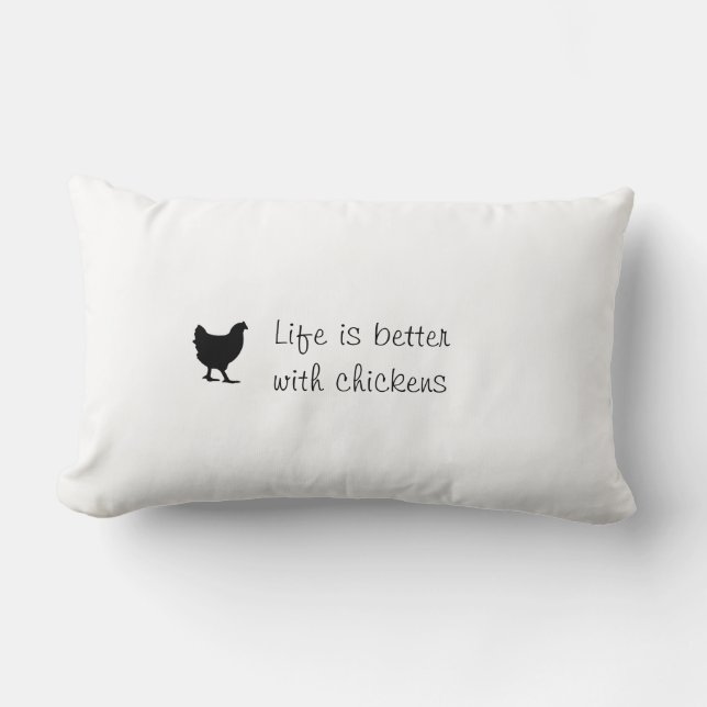fun chicken pillow typography black text font (Front)