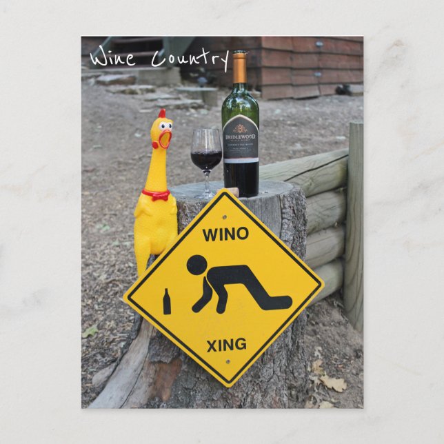 Fun Chicken Wine Country Postcard! Postcard (Front)