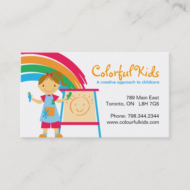 Fun Childcare Business Cards (Front)