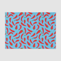 Fun Chilli Pepper Pattern on Blue
