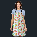 Fun Chinese Texts Fruits & Veggies Unique Healthy  Apron<br><div class="desc">This hand made pattern makes an awesome apron. Change the background colour or add your own texts. Check out my shop for more or let me know if you'd like something custom!</div>