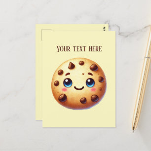 Fun chocolate chip add message  postcard