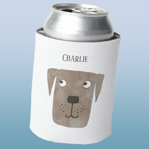 Fun Chocolate Labrador Retriever Dog Personalized Can Cooler