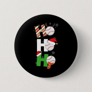 Fun Christmas Baseball Pyjamas Player Matching Tea 2 Inch Round Button