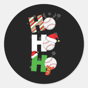 Fun Christmas Baseball Pyjamas Player Matching Tea Classic Round Sticker