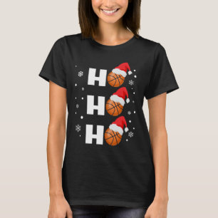 Fun Christmas Basketball Player Ho Ho Ho Sports Fa T-Shirt