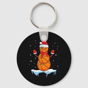 Fun Christmas Basketball Santa Snowman  Keychain