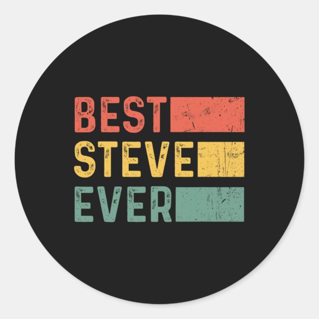 Fun Christmas Birthday Gift For Steve - Best Steve Classic Round Sticker (Front)