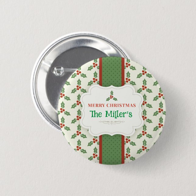 FUN! Christmas Button - Personalized -Add Name (Front & Back)