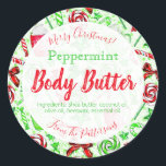 Fun Christmas Candy Cane Body Butter Labels<br><div class="desc">Add a bit of fun to your handmade whipped body butter by adding these Christmas labels with festive dancing candy peppermints and candy canes!</div>