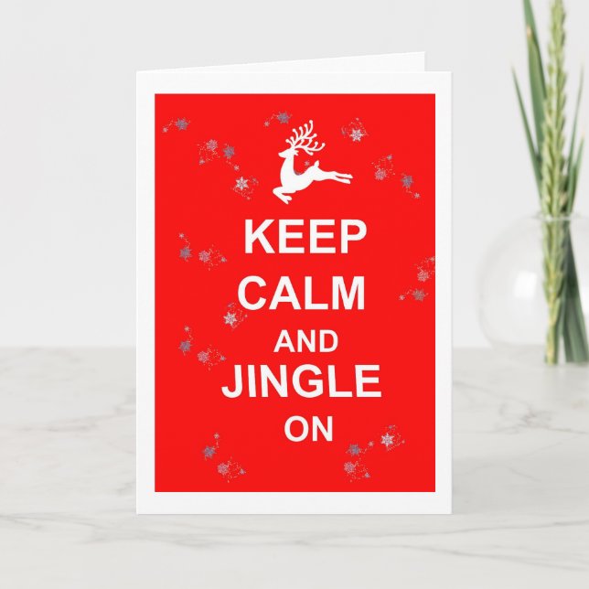 Fun Christmas Card Keep Calm Jingle And On (Front)