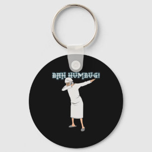 Fun Christmas Carol Dabbing Scrooge Nightgown Bah  Keychain
