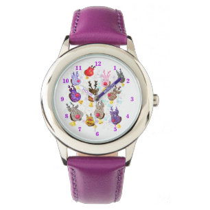 Fun Christmas Colourful Toys Deers with Bells Funn Watch