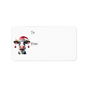 Fun Christmas Cow To/From Labels