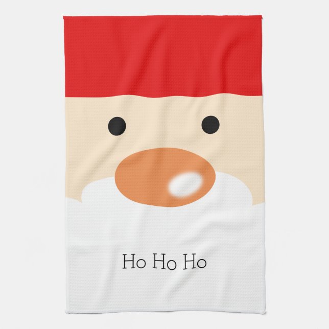 Fun Christmas Cute Minimal Santa Face Kitchen Towel (Vertical)