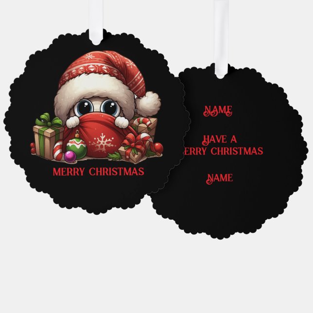 Fun Christmas Designed  Ornament Card (Front/Back)