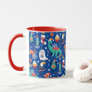 Fun Christmas Dinosaur Dog Parrot Avocado Cactus Mug
