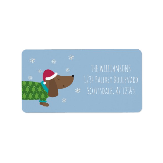 Fun Christmas Dog Return Address Label (Front)