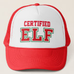 Fun Christmas ELF Trucker Hat<br><div class="desc">Funny CERTIFIED ELF Christmas Hat</div>