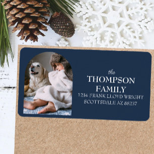 Fun Christmas Family Photo Return Address Mailing Label