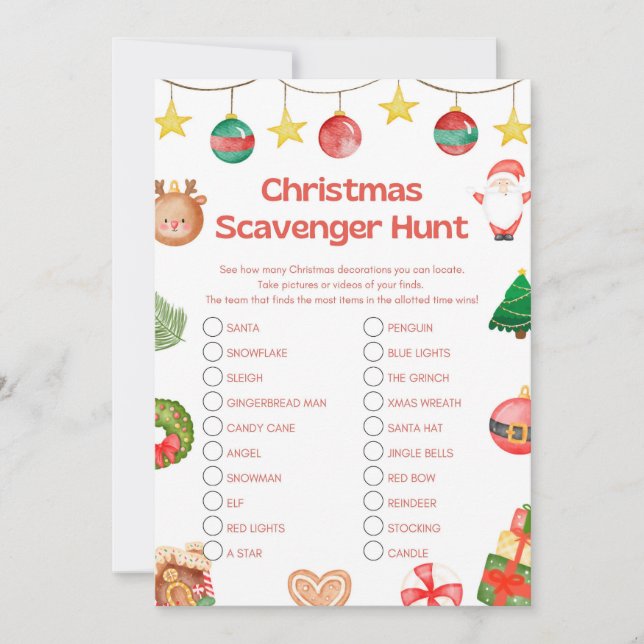 Fun Christmas Game - Not Editable -  Invitation (Front)