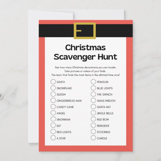 Fun Christmas Game - Not Editable -  Invitation (Front)