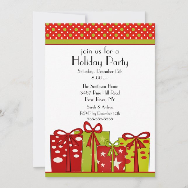 Fun Christmas Gifts Fête Invitation (Devant)