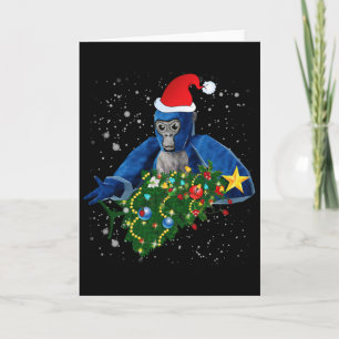 Fun Christmas Gorilla Tag Card