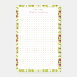Fun Christmas Green Red Dot Grid Planner Organizer Post-it Notes