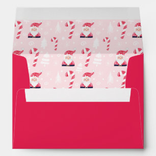 Fun Christmas Holiday Santa Claus & Candy Cane Envelope