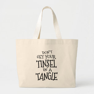 Fun Christmas Holiday Tinsel Stresser Large Tote Bag