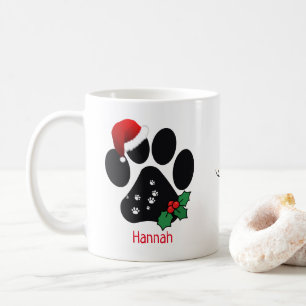 Fun Christmas Kids Santa Paw Print Mug