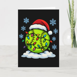 Fun Christmas Lights Wrapped On Cute Softll Sports Card